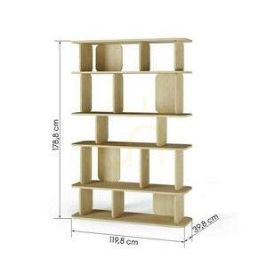 ROOM II – tall bookcase with rounded shapes, Cremona Torro Nova Nook oak small 2