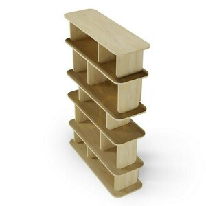 ROOM II – tall bookcase with rounded shapes, Cremona Torro Nova Nook oak small 4