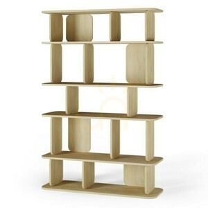 ROOM II – tall bookcase with rounded shapes, Cremona Torro Nova Nook oak small 7