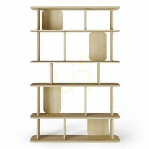 ROOM II – tall bookcase with rounded shapes, Cremona Torro Nova Nook oak small 0
