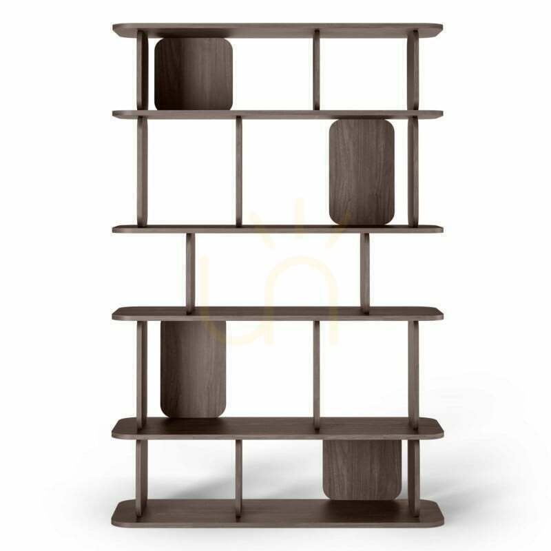 ROOM II – a tall bookcase with rounded shapes, in Villa Walnut Nova Nook