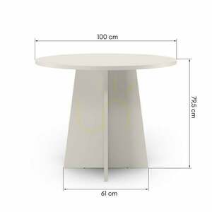 ERLO Round Dining Table, 100 cm in diameter, Nova Nook cashmere color 2 ERLO Round Dining Table, 100 cm in diameter, Nova Nook cashmere color small 2