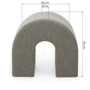 ARR Upholstered Ottoman, with a rounded shape, in light brown Nova Nook small 2