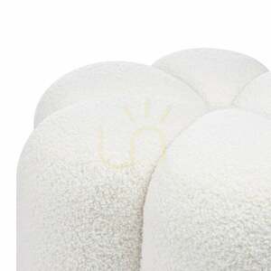 Nova Nook FLORI Upholstered Pouf in White Bouclé Fabric small 3