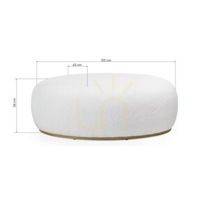 PEBBLE Upholstered Ottoman, White, with Rounded Shapes by Nova Nook 1 PEBBLE Upholstered Ottoman, White, with Rounded Shapes by Nova Nook small 1
