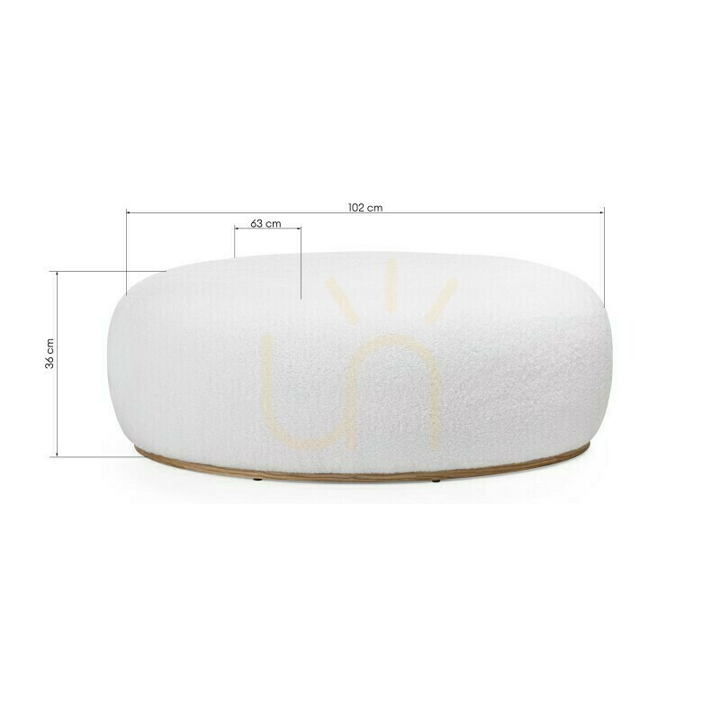 View PEBBLE Upholstered Ottoman, White, with Rounded Shapes by Nova Nook PEBBLE Upholstered Ottoman, White, with Rounded Shapes by Nova Nook