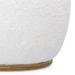 PEBBLE Upholstered Ottoman, White, with Rounded Shapes by Nova Nook 3 PEBBLE Upholstered Ottoman, White, with Rounded Shapes by Nova Nook small 3