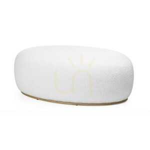 PEBBLE Upholstered Ottoman, White, with Rounded Shapes by Nova Nook 4 PEBBLE Upholstered Ottoman, White, with Rounded Shapes by Nova Nook small 4