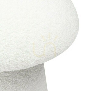 CAPPI Upholstered Ottoman, white, made of bouclé fabric, with rounded shapes by Nova Nook small 1