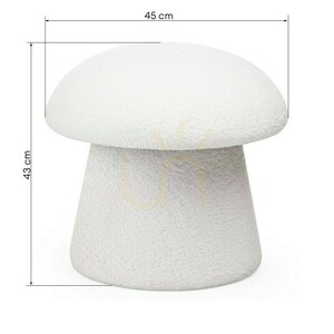 CAPPI Upholstered Ottoman, white, made of bouclé fabric, with rounded shapes by Nova Nook small 2