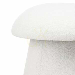 CAPPI Upholstered Ottoman, white, made of bouclé fabric, with rounded shapes by Nova Nook small 3