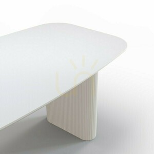Nova Nook ESILLA dining table, white, with fluted legs small 1