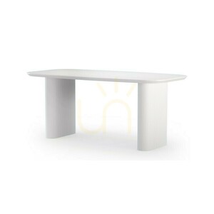 Nova Nook ESILLA dining table, white, with fluted legs small 4