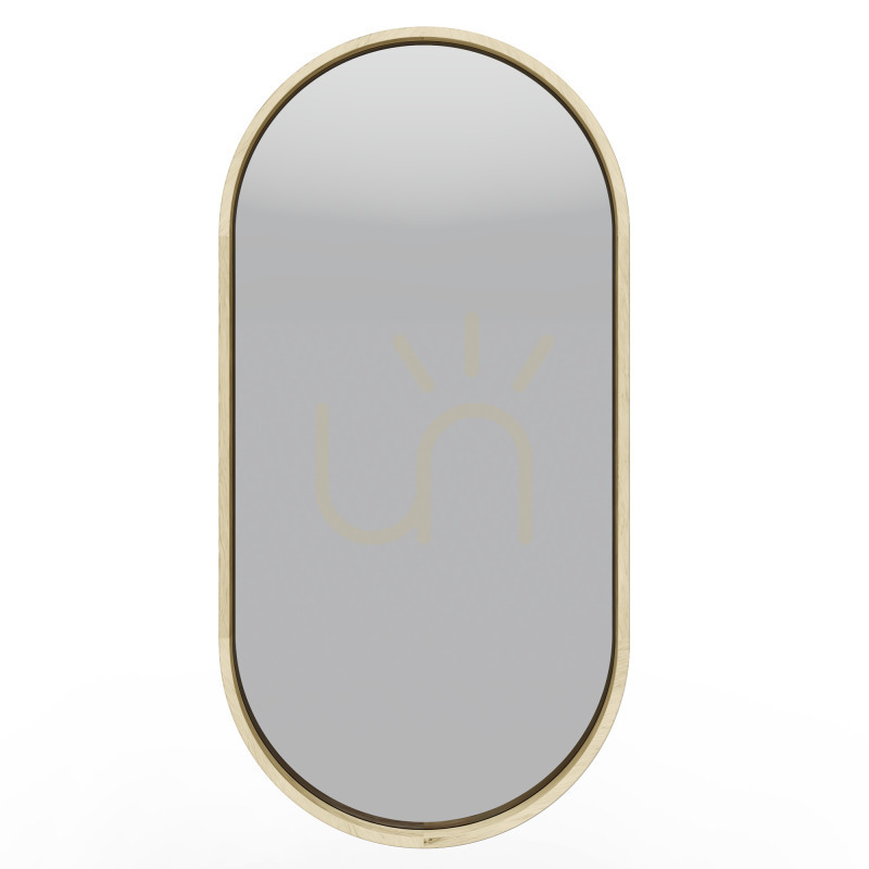 SIMPLE Wall Mirror in a Wooden Frame, 45 x 90 cm, Oval, Natural Color, Nova Nook