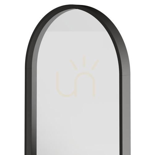 Check SIMPLE Wall Mirror in a Wooden Frame, 45 x 90 cm, Oval, Black, by Nova Nook
