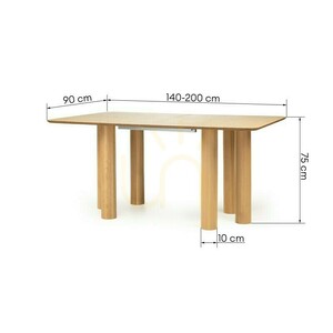 LOALOA Extendable Table 140–200 cm, natural oak veneer, beech wood, rounded edges, Nova Nook 2 LOALOA Extendable Table 140–200 cm, natural oak veneer, beech wood, rounded edges, Nova Nook small 2