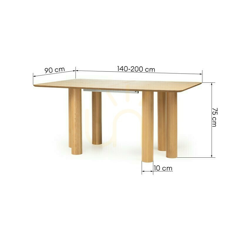 Preview LOALOA Extendable Table 140–200 cm, natural oak veneer, beech wood, rounded edges, Nova Nook LOALOA Extendable Table 140–200 cm, natural oak veneer, beech wood, rounded edges, Nova Nook