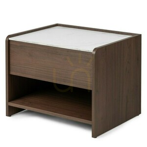 TANNA Nightstand, Walnut, Crystal Marble, Rounded Nova Nook 4 TANNA Nightstand, Walnut, Crystal Marble, Rounded Nova Nook small 4