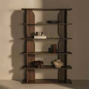 LLOK Tall Bookcase, Rounded, Warmian Walnut, Nova Nook 1 LLOK Tall Bookcase, Rounded, Warmian Walnut, Nova Nook small 1