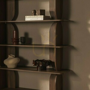 LLOK Tall Bookcase, Rounded, Warmian Walnut, Nova Nook 3 LLOK Tall Bookcase, Rounded, Warmian Walnut, Nova Nook small 3