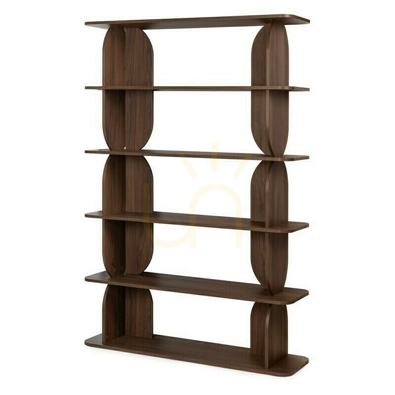 Check LLOK Tall Bookcase, Rounded, Warmian Walnut, Nova Nook LLOK Tall Bookcase, Rounded, Warmian Walnut, Nova Nook