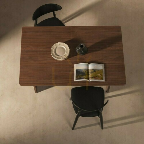 Check FLLOR extendable table 140–200 cm Lincoln walnut, decorative wave, Nova Nook
