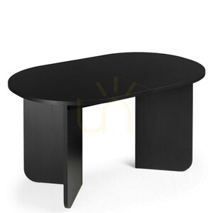 MAUT Extendable Dining Table 140–200 cm, Oval Black Wood-Structure Top, Metal Legs, Nova Nook NN-MAU-FUR-DINTAB-BLA-575 small 0