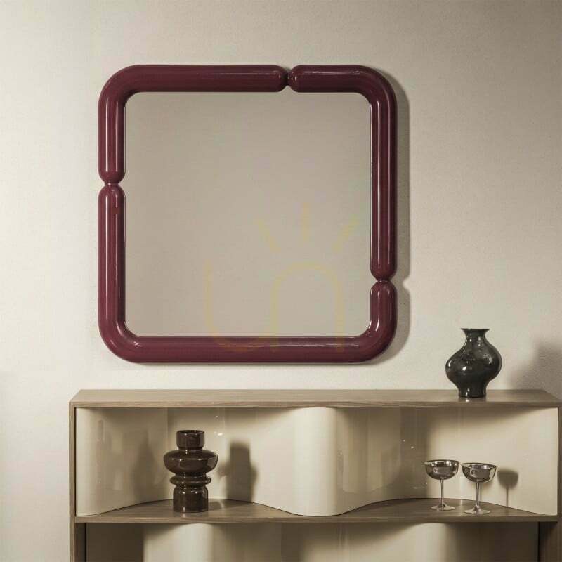 View AVIN Decorative Wall Mirror, 90 x 90 cm, Burgundy-Brown, Glossy, Nova Nook AVIN Decorative Wall Mirror, 90 x 90 cm, Burgundy-Brown, Glossy, Nova Nook