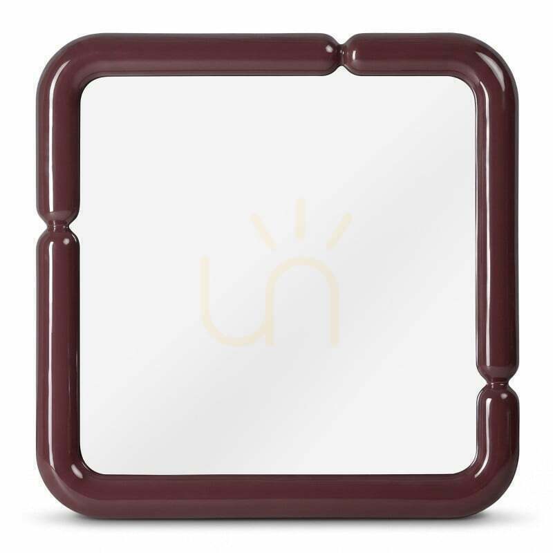 AVIN Decorative Wall Mirror, 90 x 90 cm, Burgundy-Brown, Glossy, Nova Nook