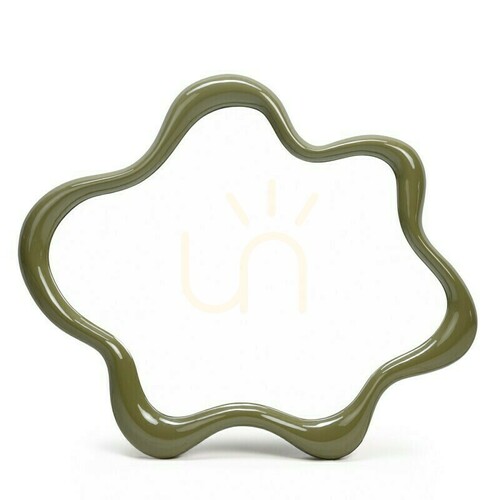 Check IZZY Wall Mirror, irregularly shaped, light green, glossy, by Nova Nook