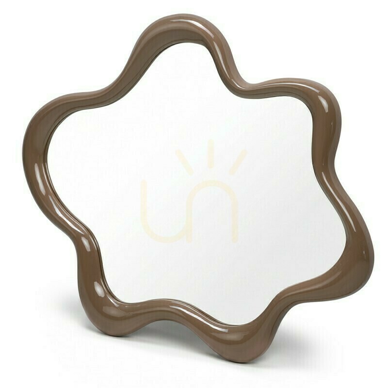 Show IZZY Wall Mirror, irregularly shaped, light brown/mocha, glossy, by Nova Nook IZZY Wall Mirror, irregularly shaped, light brown/mocha, glossy, by Nova Nook