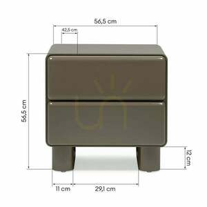 AGOS Nightstand with Drawers, Green-Gray, Rounded, Glossy Nova Nook 5 AGOS Nightstand with Drawers, Green-Gray, Rounded, Glossy Nova Nook small 5