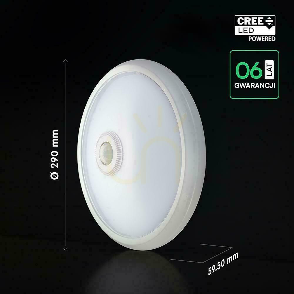 View V-TAC 12W LED Ceiling Light with CREE Chip and Motion Sensor VT-13, 6400K, 1000 lm, 6-Year Warranty V-TAC 12W LED Ceiling Light with CREE Chip and Motion Sensor VT-13, 6400K, 1000 lm, 6-Year Warranty