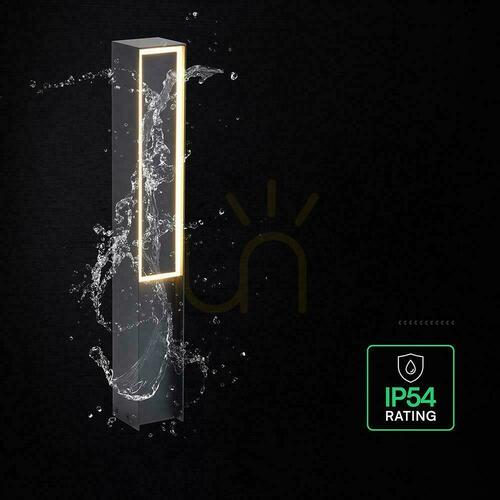 Check V-TAC 50CM LED 8W IP54 Black Garden Post Light VT-10190 3000K 1100lm