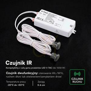 Hand-Motion Sensor with Cable, Max. 1000W LED, Two Sensors, V-TAC VT-8159-2, 5-Year Warranty small 1