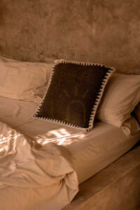 Cushion Cover BAZAR BIZAR Brown White Fabric 50x50 cm small 1