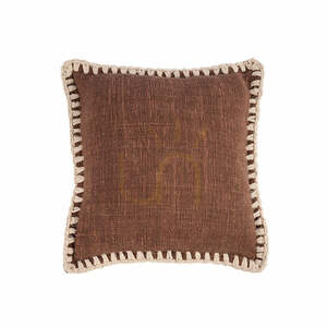 Cushion Cover BAZAR BIZAR Brown White Fabric 50x50 cm small 0