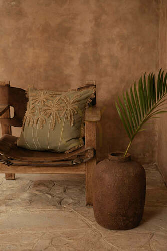 Check Cushion Cover BAZAR BIZAR Forest Green Fabric 50x50 cm