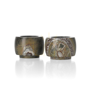Bidasar Green Marble Candle Holder, Low – BAZAR BIZAR small 4