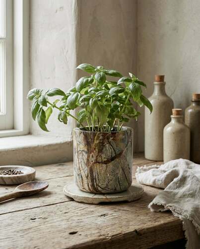 Check Marble Planter BAZAR BIZAR Bidasar Green 10 cm