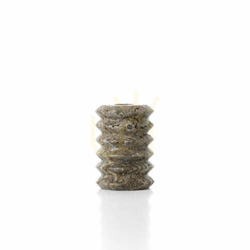 Check Travertine Ripple Taper Candle Holder BAZAR BIZAR Grey Stone S