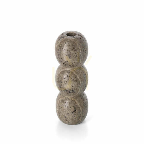 Check Travertine Candle Holder Grey Stone BAZAR BIZAR L