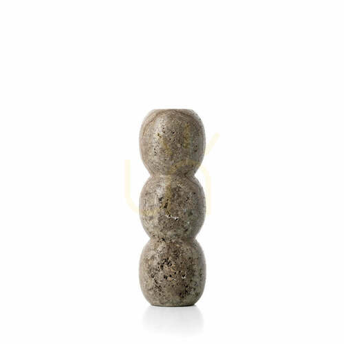 Check Travertine Candle Holder Grey Stone BAZAR BIZAR L