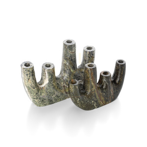 Marble Vase BAZAR BIZAR Bidasar Green 22.5 cm small 5