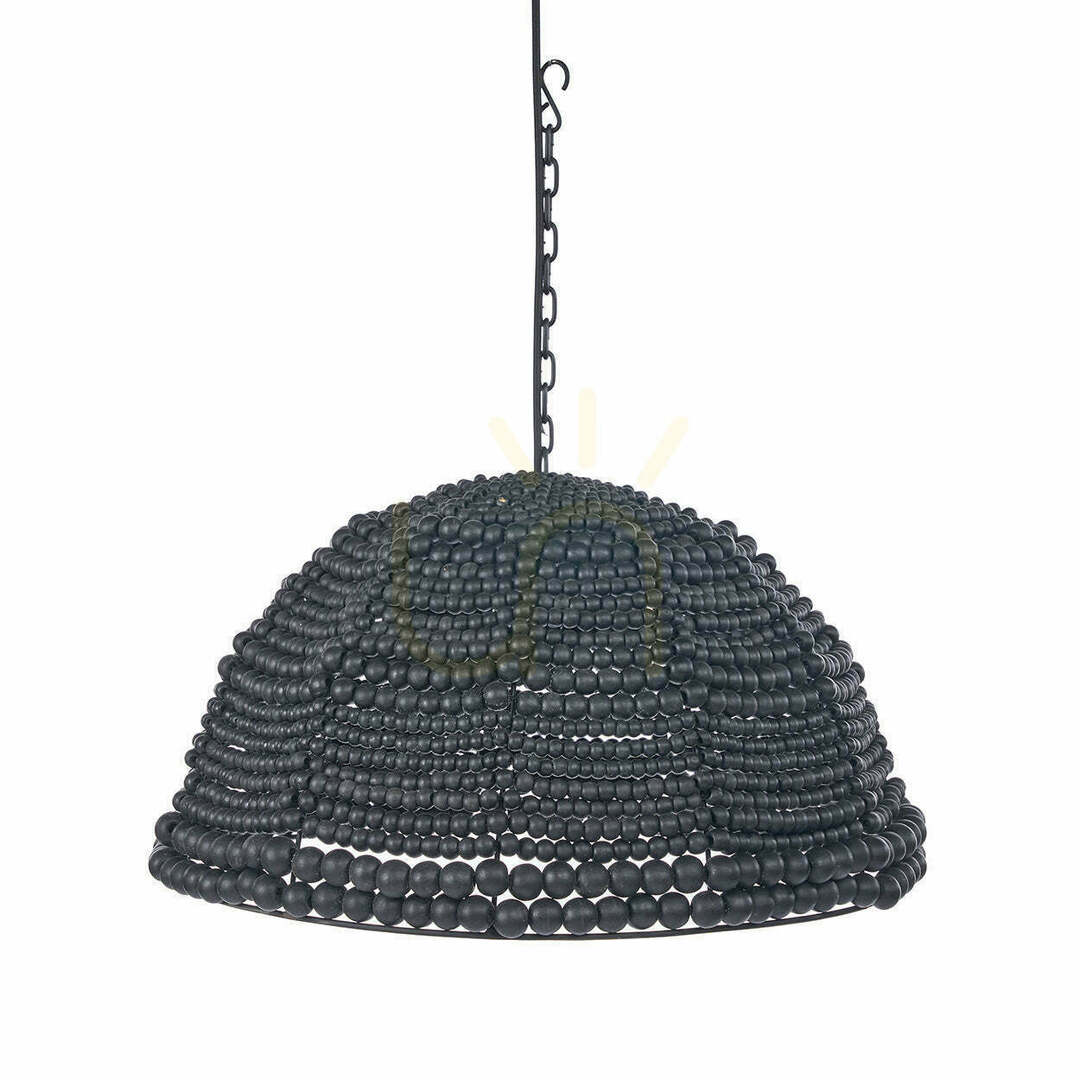 Pendant Light BAZAR BIZAR Wooden Bead Dome Black 48 cm