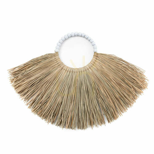 Check Decorative Feather Necklace BAZAR BIZAR Natural White Natural Fibre 40x50 cm