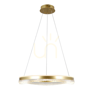 Italux Morte Gold LED Pendant Light, 60 cm, Switchable Light Colour small 1