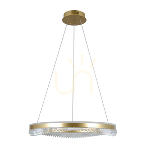 Italux Morte Gold LED Pendant Light, 60 cm, Switchable Light Colour small 0