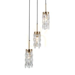 Italux Zorta 3 × E14 Black and Gold Pendant Light with Glass small 1