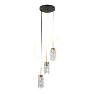 Italux Zorta 3 × E14 Black and Gold Pendant Light with Glass small 2